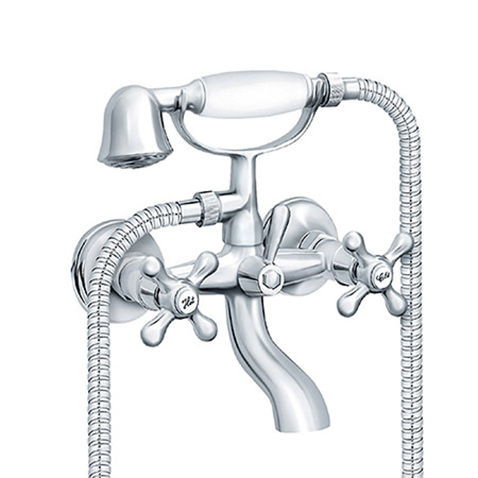 Slika Baterija NOSTALGIJA za kadu sa ručnim tušem zidna dvoručna N12101