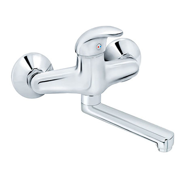 Slika Baterija PERLA za sudoperu i lavabo izliv 150 mm zidna jednoručna JP321015