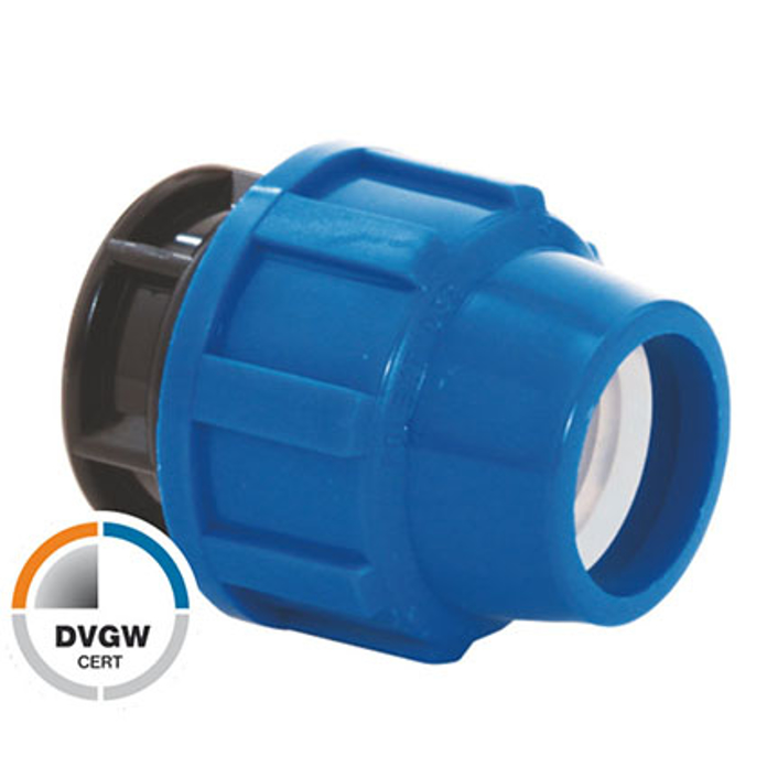 PP čep Poliext PN16 za zatvaranje kraja PE cevi u sistemima za navodnjavanje