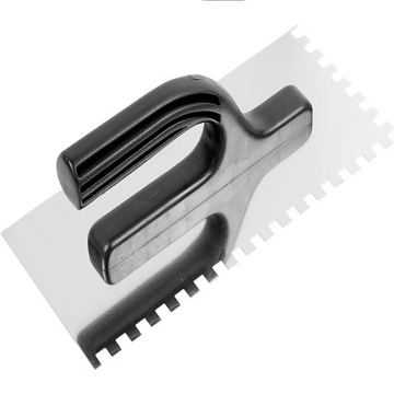 Nazubljena gleterica 8x8 mm dimenzije 13x27 cm za nanošenje lepka i maltera