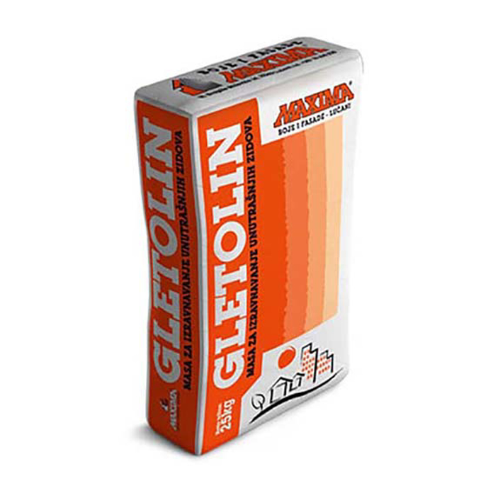 Slika Gletolin masa za izravnavanje unutrašnjih zidova – 25 kg