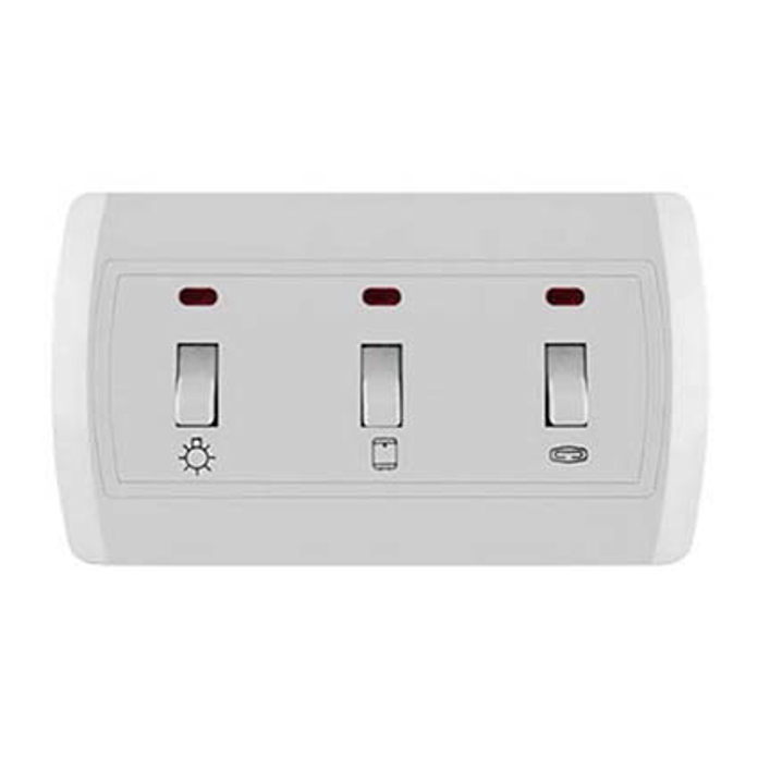 Horizontalni indikator za kupatilo Status bele boje sa montažnom kutijom