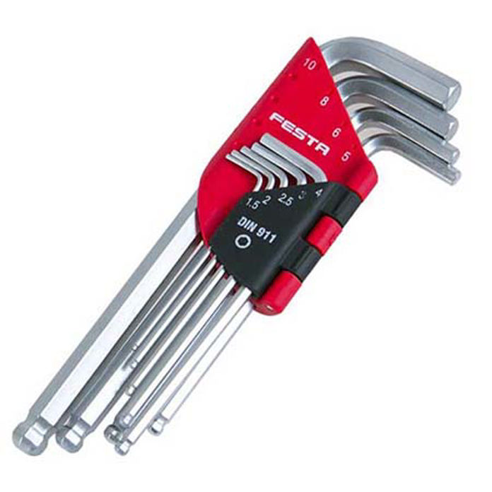 Slika Ključ imbus komplet 1.5–10 mm 9 kom sa kuglom FESTA 77.418 / 18498