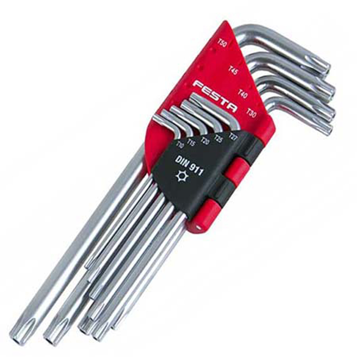 Slika Ključ odvijač TORX set T10–T50 9 kom FESTA 07.358 / 18497
