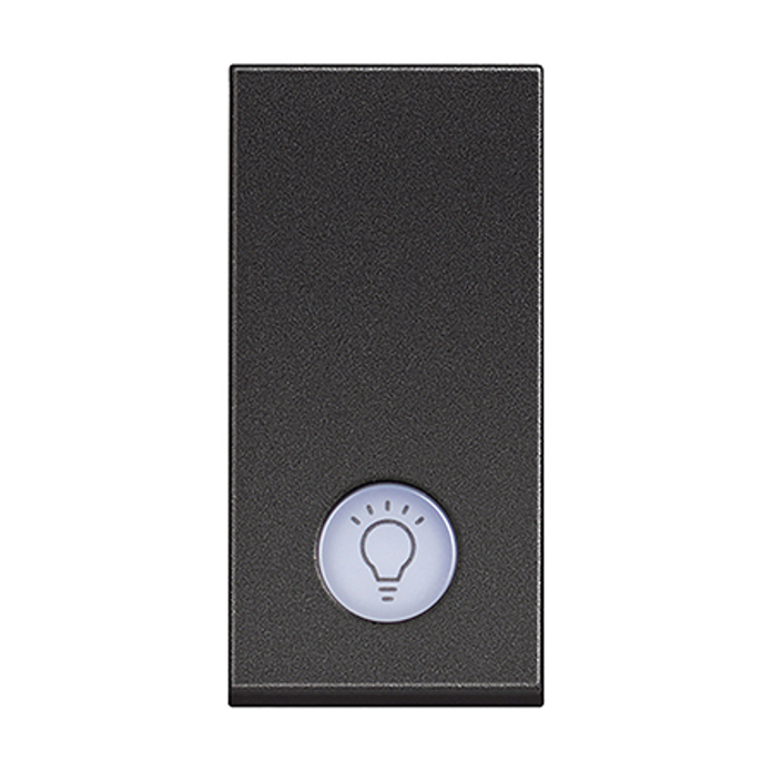 Slika Bticino Classia taster 1M 10A osvetljen LED 230V simbol sijalice crni RG4043