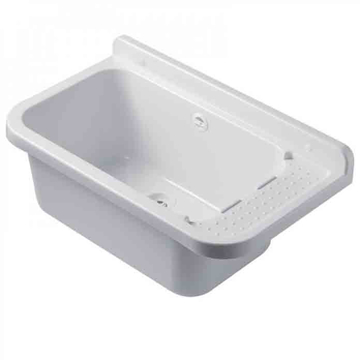 Beli PVC lavabo Vindabona 600x360 mm sa sifonom, prelivom i montažnim setom