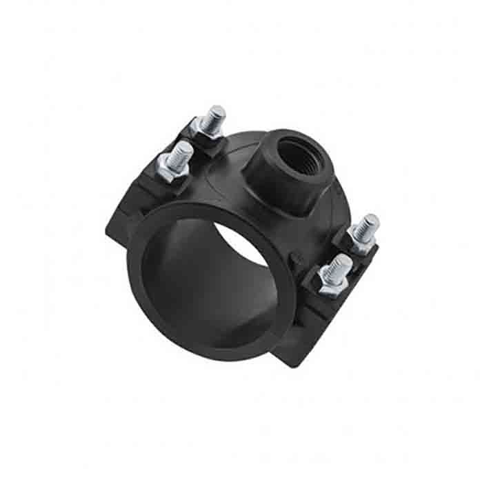 Plastična sedlasta obujmica sa unutrašnjim navojem za bočni priključak na PE cev