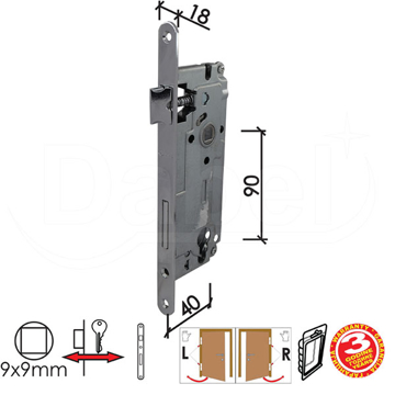 Slika Brava za drvena vrata DABEL IDEA C Hr 40/90/18/9 3. stepen DBP1 – 3302075