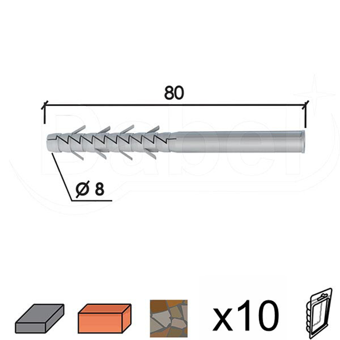 Slika Tipli f8/80 sivi 10kom