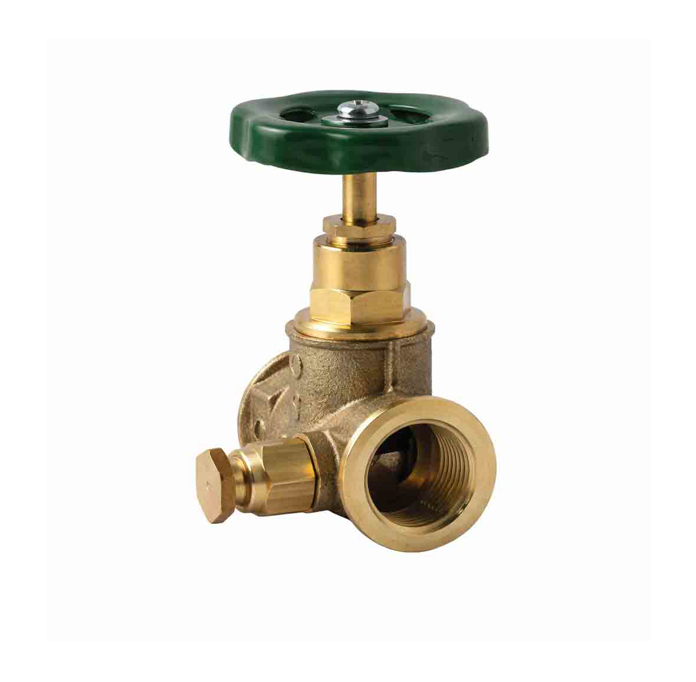 Mesingani propusni ventil sa točkom i ispusnom slavinom za vodovodne instalacije